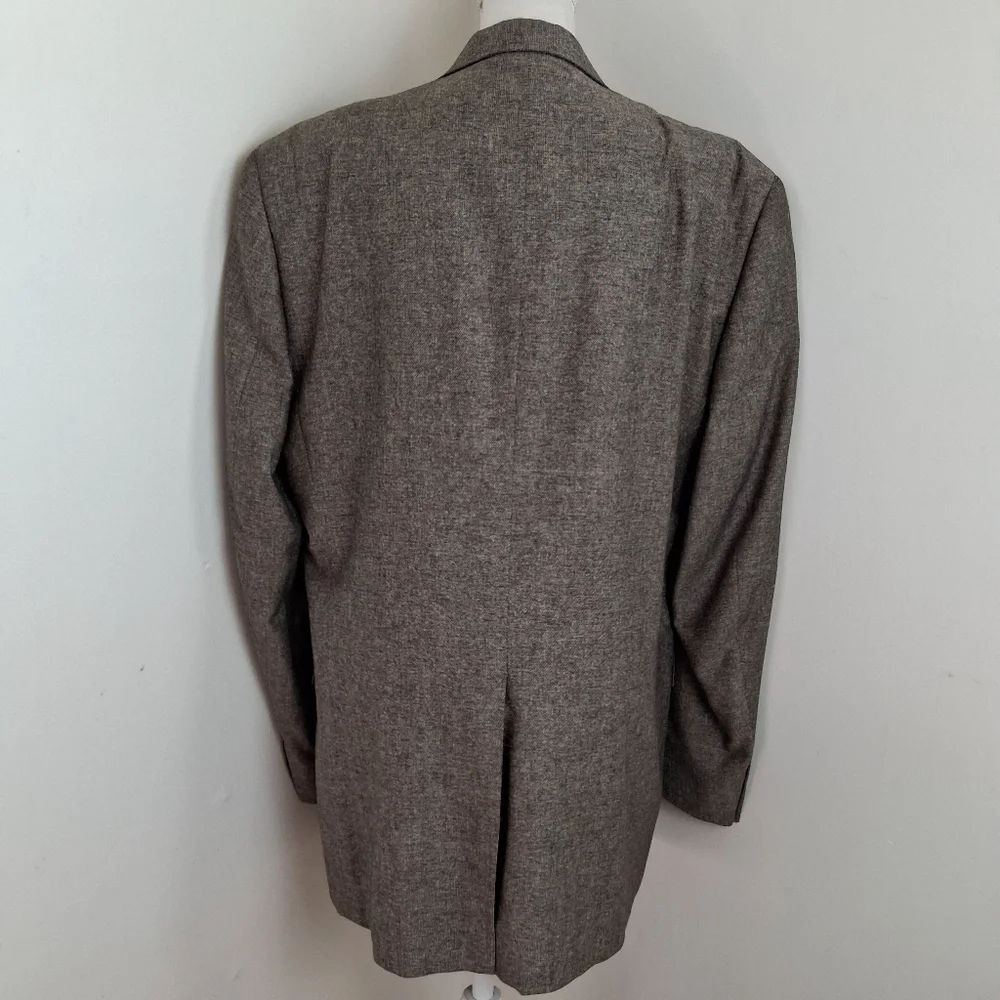Burberry’s Houndstooth Sport Coat In Brown Wool Union Made USA Size 44L
